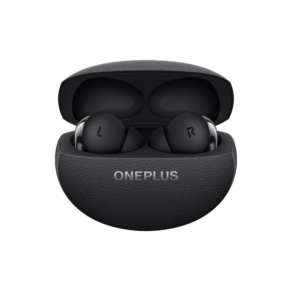 Black and oval-shaped wireless earbuds from OnePlus.