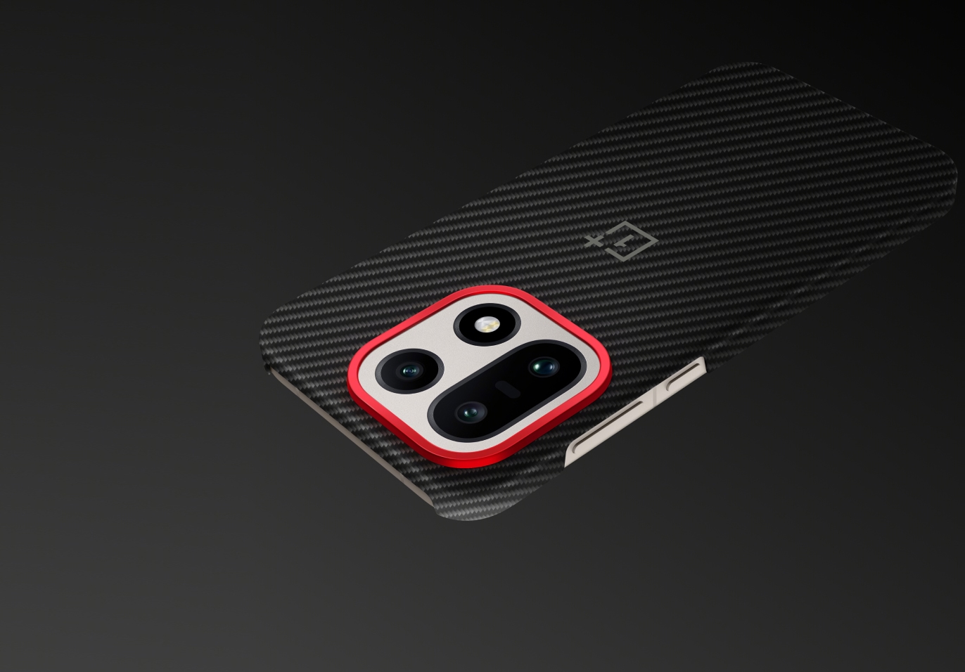 Μαύρη και ανάγλυφη θήκη smartphone με κόκκινο φακό κάμερας.