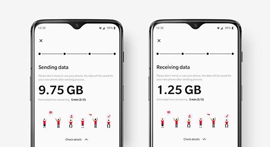 Utiliser l'icône OnePlus Switch pour migrer les données